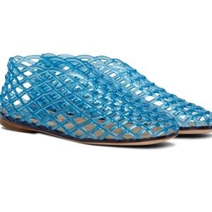 THE ROW Mara Fishnet Jelly Stylish Blue Women's Flats Size 11